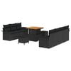 vidaXL Garden Sofa Set 10 pcs 9-Seater Black