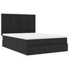 vidaXL Ottoman Bed with Mattress Black Queen Fabric