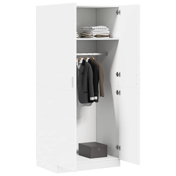 vidaXL Wardrobe White 80x52x180 cm Engineered Wood