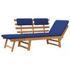 vidaXL Garden Bench with Cushions 2-in-1 190 cm Solid Acacia Wood
