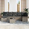 vidaXL Garden Sofa Set with Cushion 8 pcs Grey Poly rattan