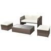 vidaXL 4 Piece Garden Lounge Set with Cushions Poly Rattan Brown