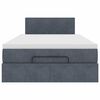 vidaXL Ottoman Bed with Mattress Dark Grey King Single Velvet