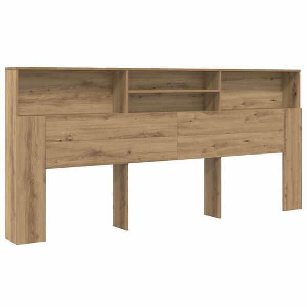 vidaXL Headboard Cabinet with Shelf Artisan Oak 220 x 19 x 101.5 cm