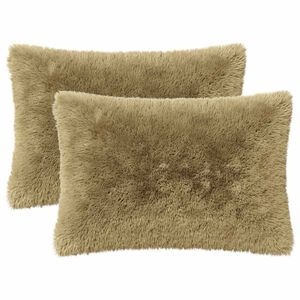 vidaXL Cushion with Pillow HEERLEN 2 pcs Light Grey PV Fleece