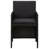 vidaXL Garden Chairs with Cushions 2 pcs Poly Rattan Black