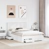 vidaXL Bed Frame with Headboard White 150 x 200 cm Engineered Wood