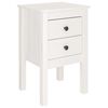 vidaXL Bedside Cabinet | White | Solid pine wood | Medium | Bedside Cabinet