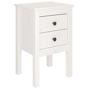 vidaXL Bedside Cabinet | White | Solid pine wood | Medium | Bedside Cabinet