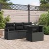 vidaXL Garden Sofa Set with Cushion 5 pcs Black Poly rattan