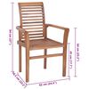 vidaXL Dining Chairs 8 pcs with Cream Cushions Solid Teak Wood