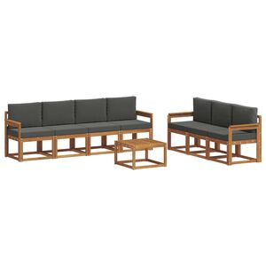 vidaXL Outdoor Sofa Set 8 pcs Natural and Anthracite