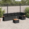 vidaXL 7 Piece Garden Sofa Set with Cushions Black Poly Rattan