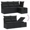vidaXL 8 Piece Garden Sofa Set with Cushions Black Poly Rattan