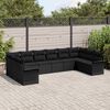 vidaXL Garden Sofa Set with Storage 10 pcs Black Poly Rattan