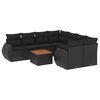 vidaXL 9 Piece Garden Sofa Set with Cushions Black Poly Rattan
