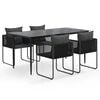 vidaXL 5 Piece Garden Dining Set Black