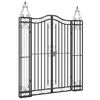 vidaXL Garden Gate Black 121x8x150 cm Wrought Iron