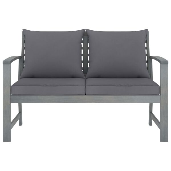 vidaXL Garden Bench 120 cm with Dark Grey Cushion Solid Acacia Wood