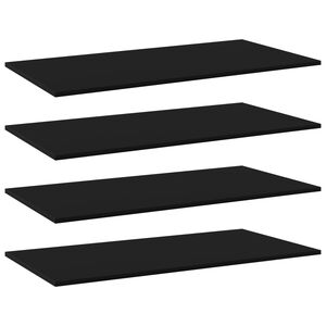 vidaXL Bookshelf Boards 4 pcs Black 80x20x1,5 cm Engineered Wood