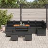 vidaXL Garden Sofa Set with Cushion 10 pcs Black Poly Rattan