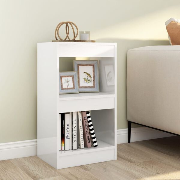 vidaXL Book Cabinet/Room Divider High Gloss White 40x30x72 cm