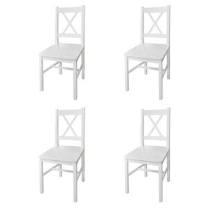 vidaXL Dining Chairs 4 pcs White Pinewood