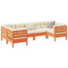 vidaXL 6 Piece Garden Sofa Set with Cushions Wax Brown Solid Wood Pine