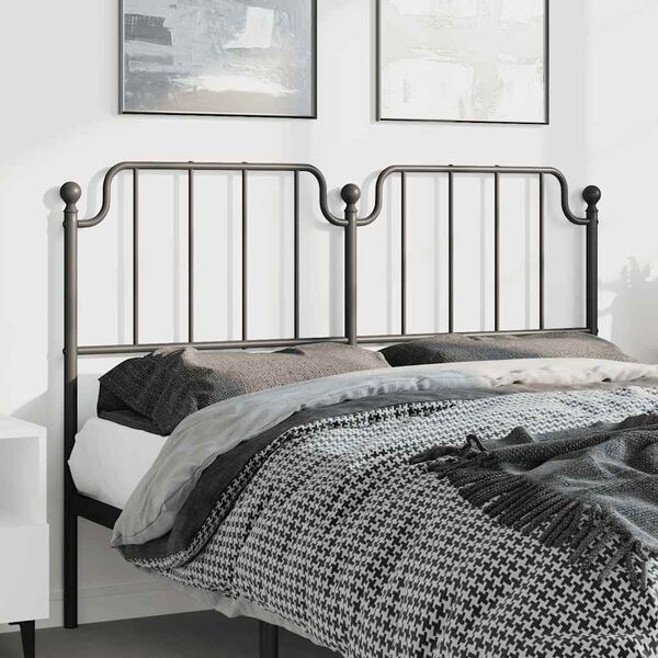 vidaXL Metal Replace Headboard Black 135 cm