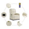vidaXL Massage Recliner Chair Cream Faux Leather