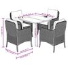 vidaXL 5 Piece Garden Dining Set with Cushions Grey Poly Rattan