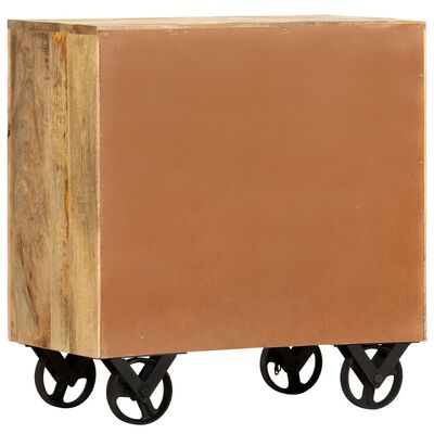 vidaXL Side Cabinet with Wheel 70x40x75 cm Solid Mango Wood