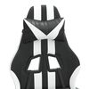 vidaXL Gaming Chair with Footrest Black and White Faux Leather