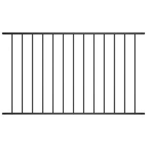vidaXL Fence Panel Powder-coated Steel 1.63x1 m Black