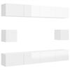 vidaXL TV Cabinet Set | Set of 6 | High gloss white | Engineered wood
