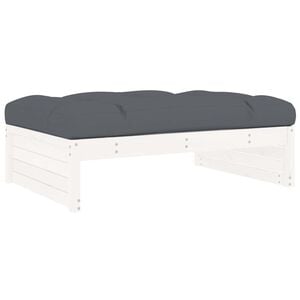 vidaXL Garden Footstool White 120x80 cm Solid Wood Pine