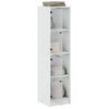vidaXL Highboard with Glass Doors White 35x37x142 cm