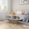 vidaXL Coffee Table White and Sonoma Oak 103.5x50x44.5 cm Engineered Wood
