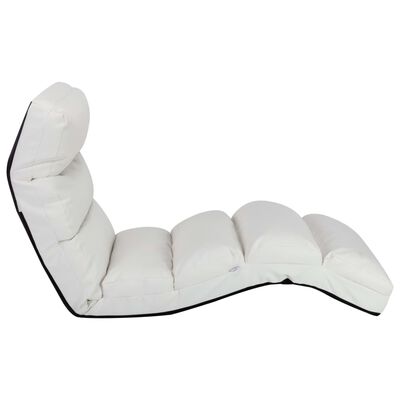 vidaXL Folding Floor Chair White Faux Leather