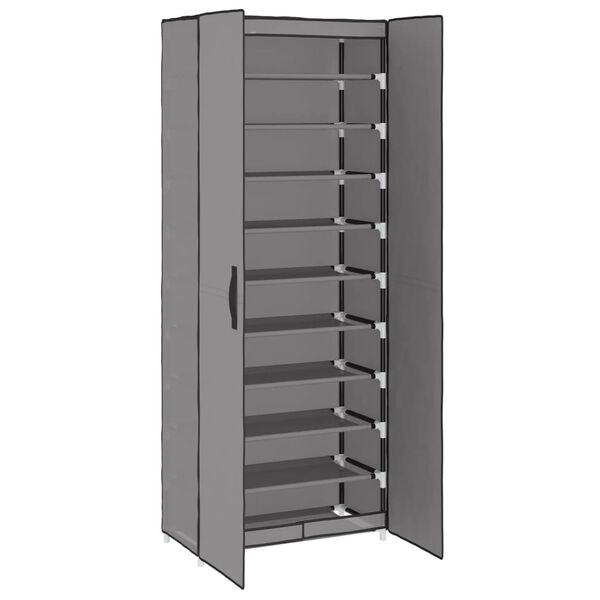 vidaXL Shoe Cabinet Grey 60x30x166 cm Fabric