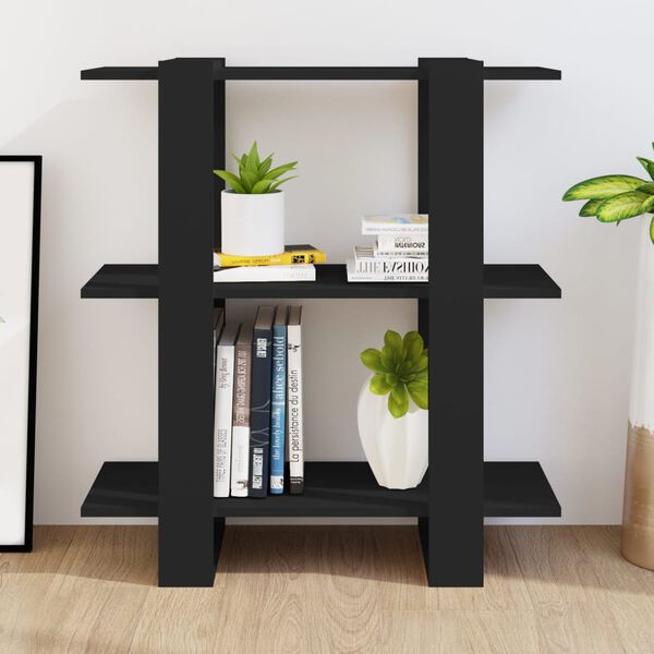 vidaXL Book Cabinet/Room Divider Black 80x30x87 cm