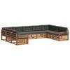 vidaXL Outdoor Sofa Set 9 pcs Natural and Anthracite Solid Acacia Wood