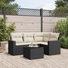 vidaXL 5 Piece Garden Sofa Set with Cushions Black Poly Rattan