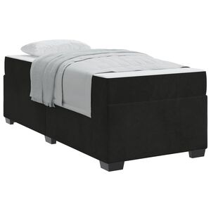 vidaXL Bed Frame with Mattress Black 90 x 190 cm Fabric
