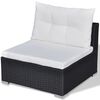 vidaXL 10 Piece Garden Lounge Set with Cushions Poly Rattan Black