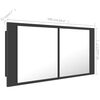vidaXL LED Bathroom Mirror Cabinet Grey 100x12x45 cm Acrylic