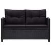 vidaXL 6 Piece Garden Sofa Set with Cushions Poly Rattan Black