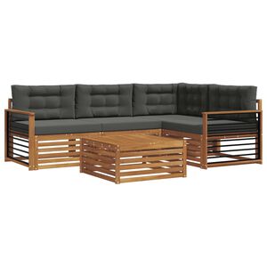 vidaXL Outdoor Sofa Set 5 pcs Natural and Anthracite