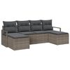 vidaXL Sofa Set with Cushion with Storage 6 pcs Grey Poly Rattan