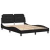 vidaXL Bed Frame with LED without Mattress "Zadar" Black 137x190 cm